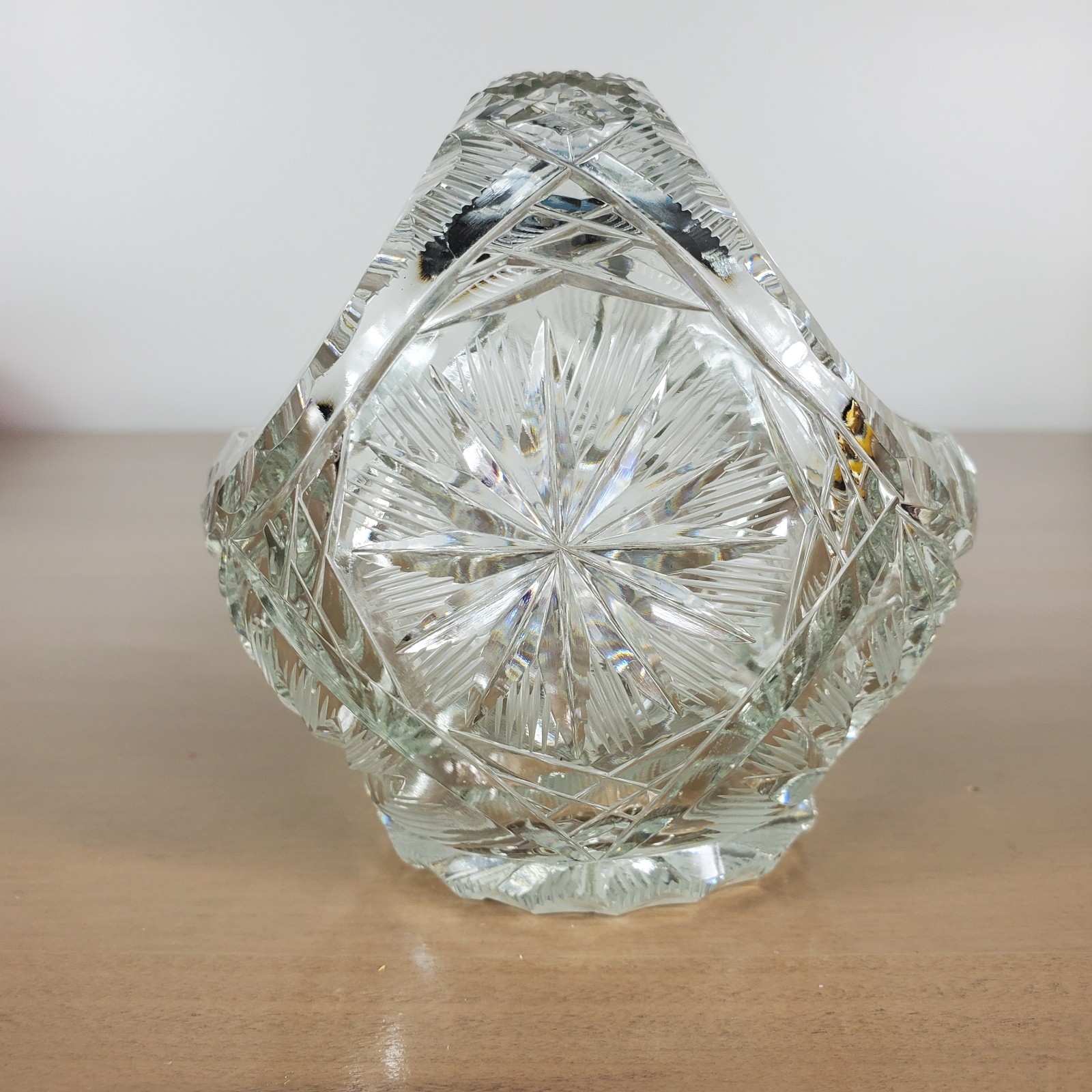 Crystal Basket Cut Glass Leaded Pretty Beautiful Fabulous