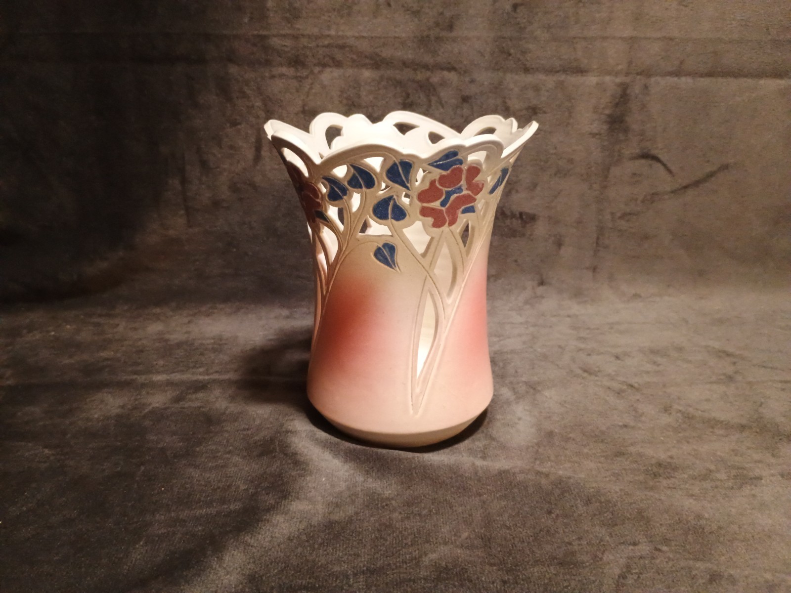 Julia Munn Carved Pottery Vase Art Nouveau Handmade Signed Art Pottery 1987