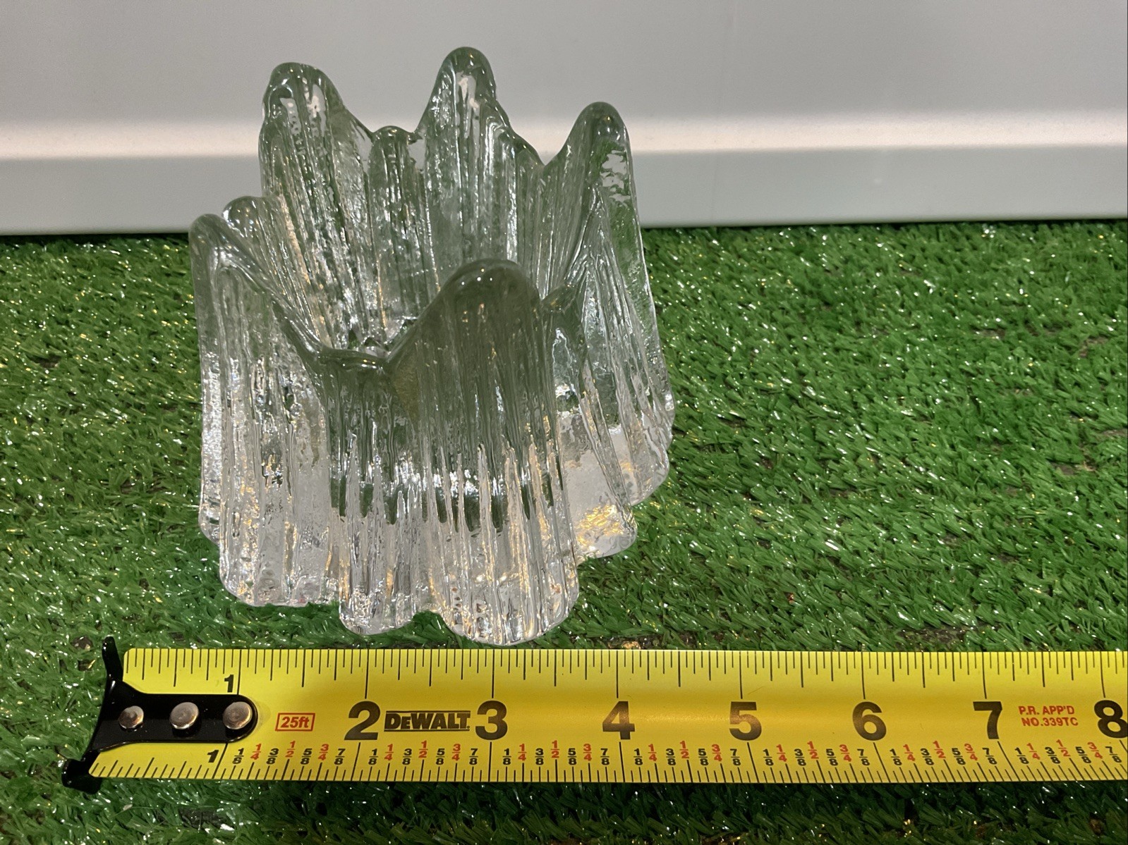 Vintage Nybro Sweden Crystal Volcano Votive Candleholder 4.5 in.