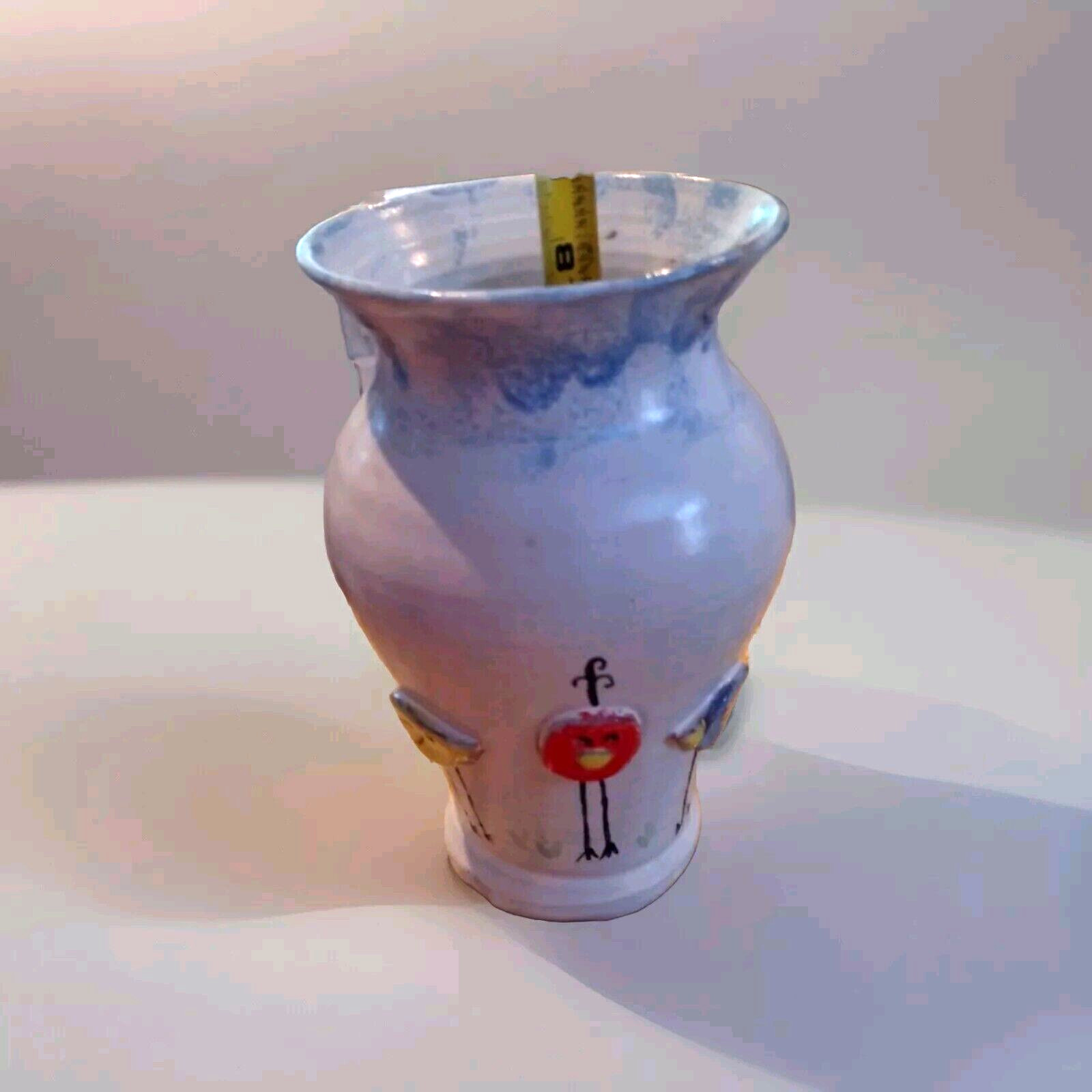 Mudworks Pottery Handthrown Bird Vase Made In USA Rustic Artisan Farmhouse