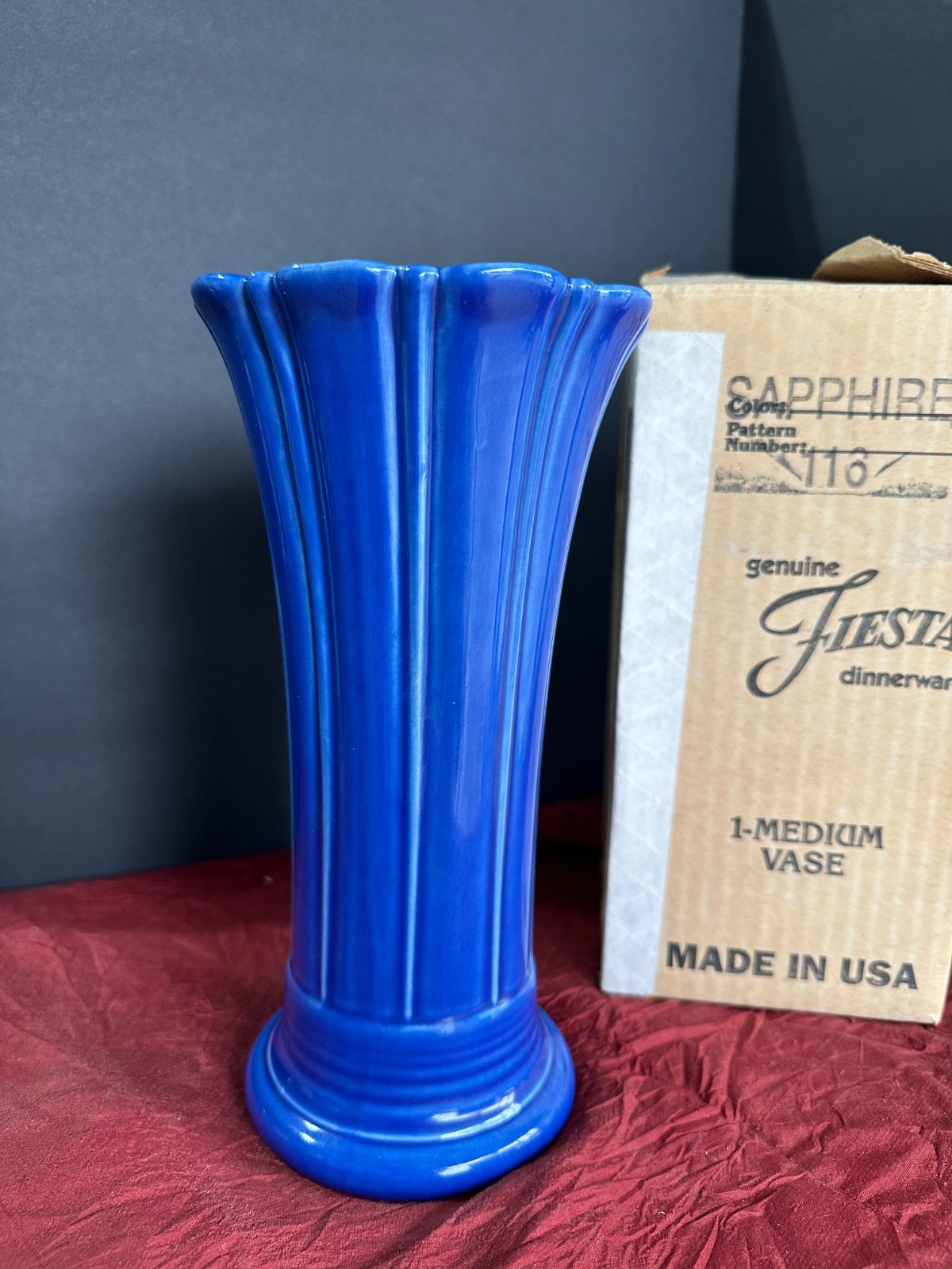Fiesta Sapphire (Retired Color) – Limited Production. Medium Vase