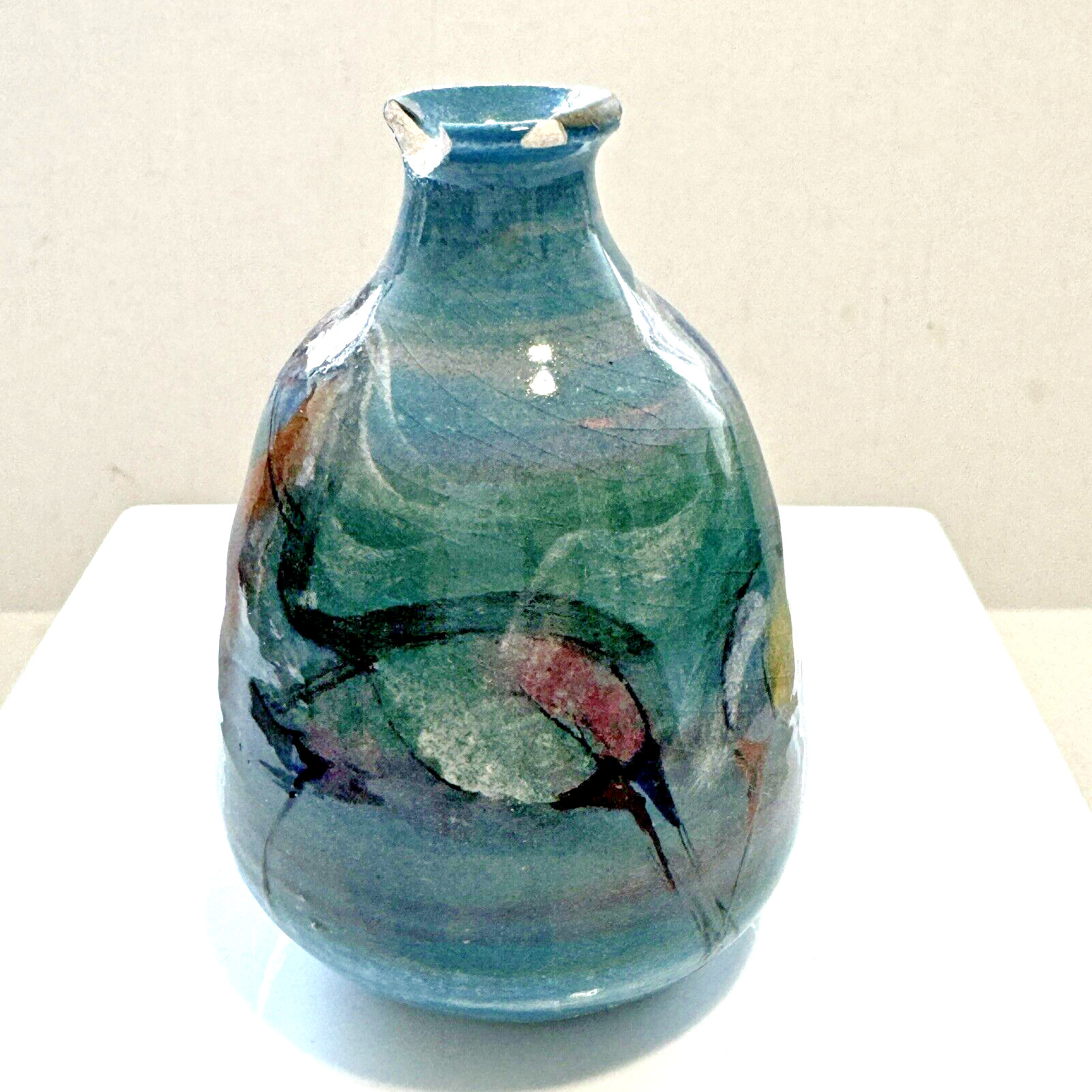 Polia Pillin Art Pottery with Three Horses Weed Vase 3.75″H – Signed