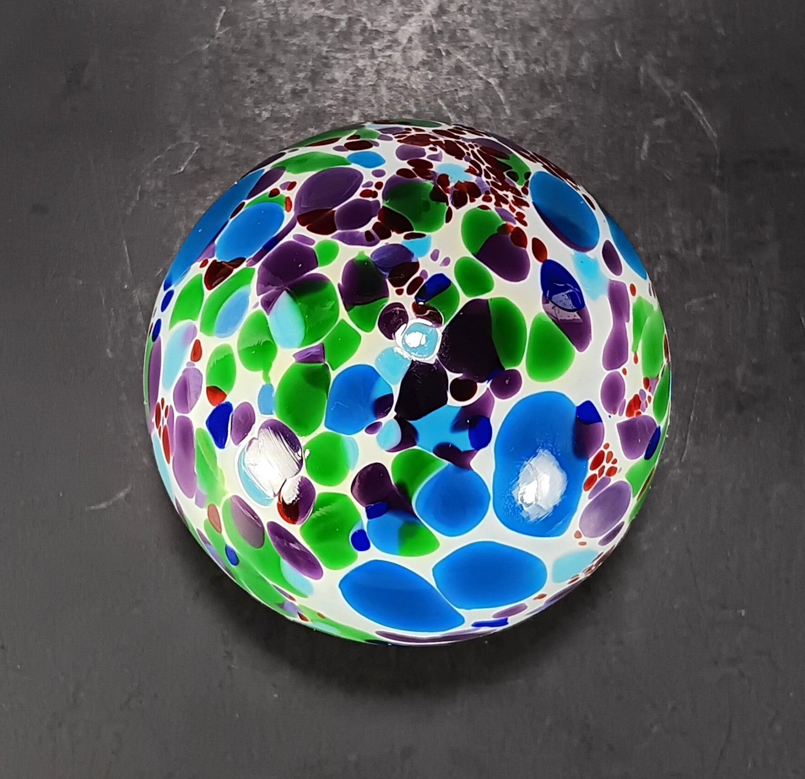 Blown Glass Art Pond Float Multicolored Confetti Orb 3″ Decorative Water Ball