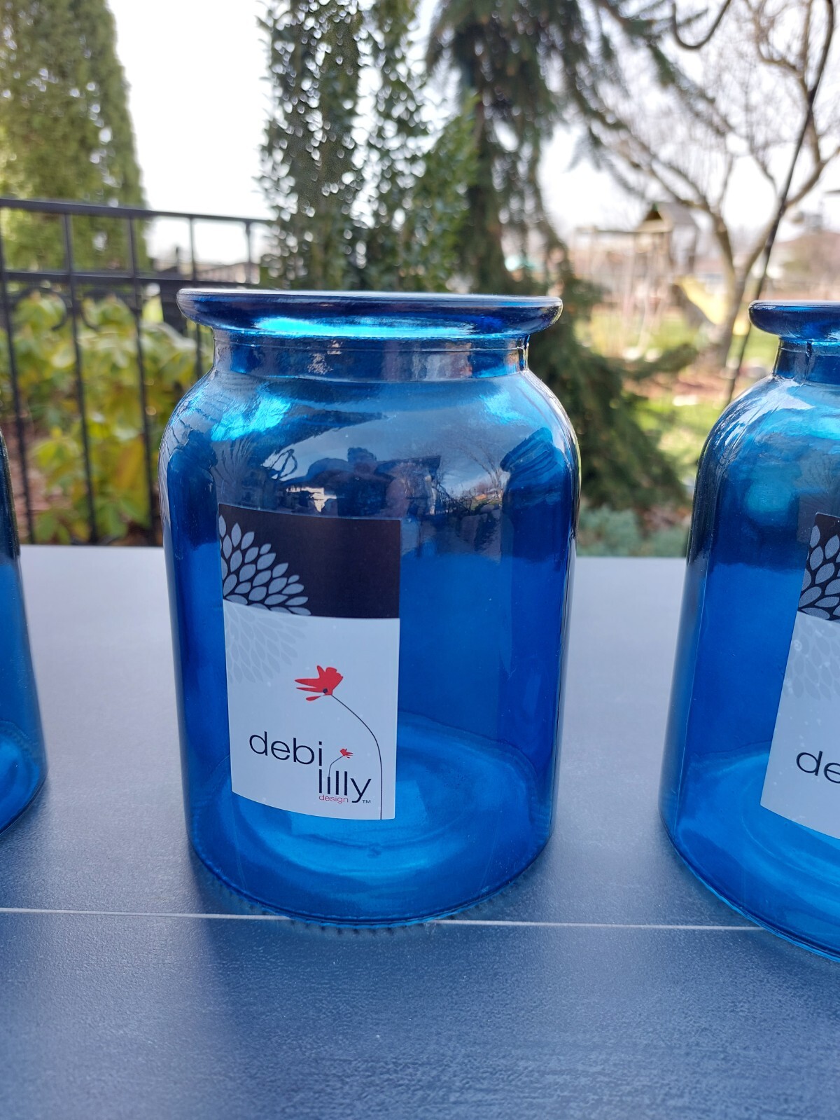 COBALT BLUE GLASS VASES 5 3/4″ TALL- BRAND NEW-set of 3
