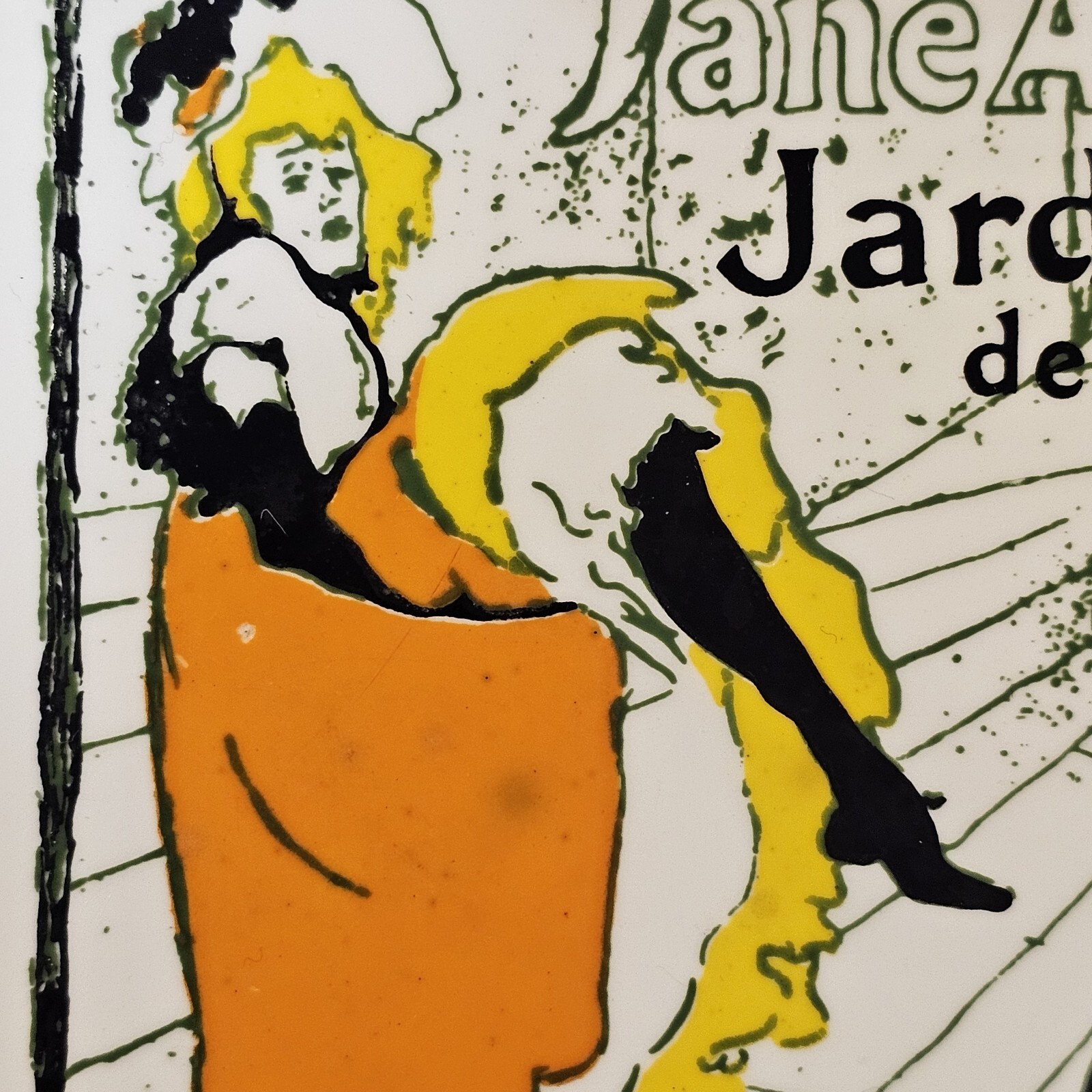 Vintage Jane Avril By artist Henri de Toulouse-Lautrec Ceramic Tile/Trivet 6″x6″