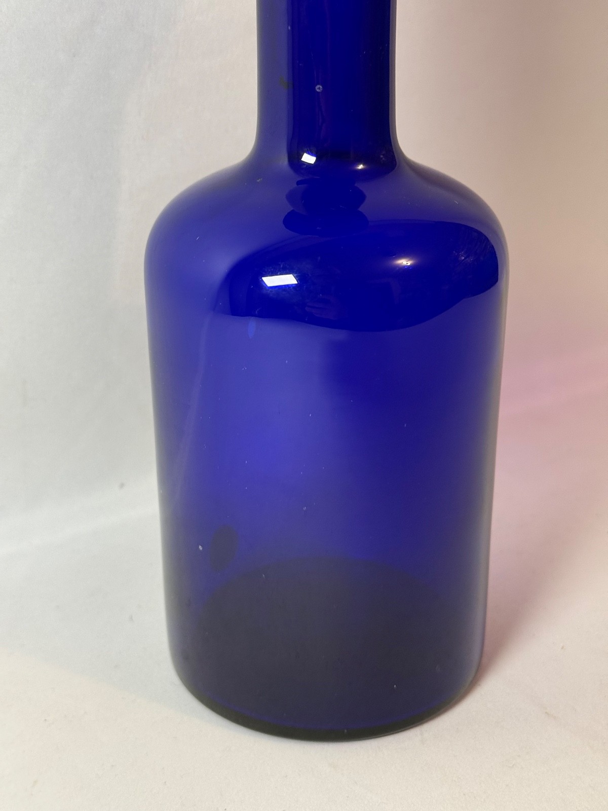 Holmegaard Gulvase Otto Brauer Design Cobalt Blue Danish Modern Glass Vase