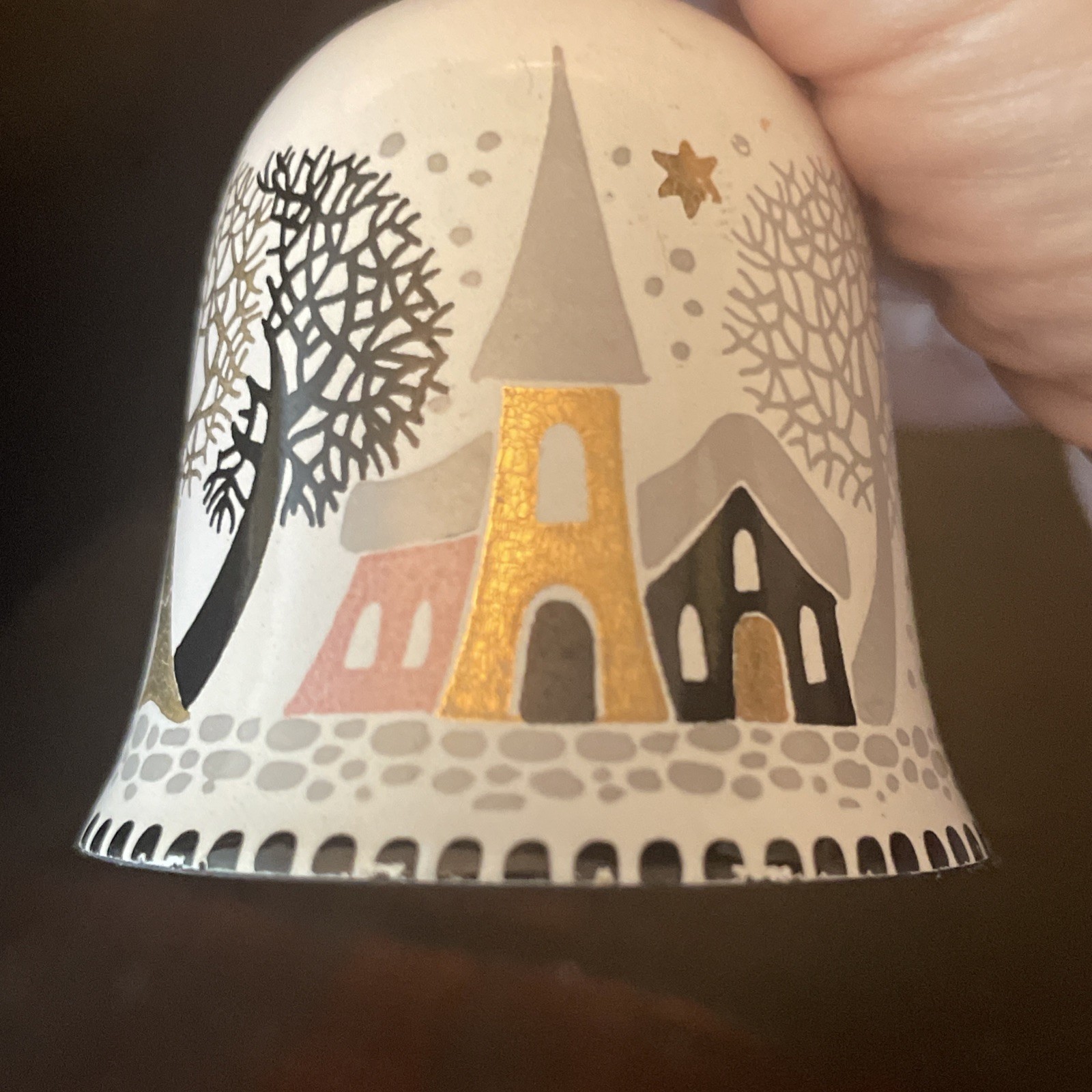 Steinbock Austria Enamel Metal Bell Christmas theme Rare find