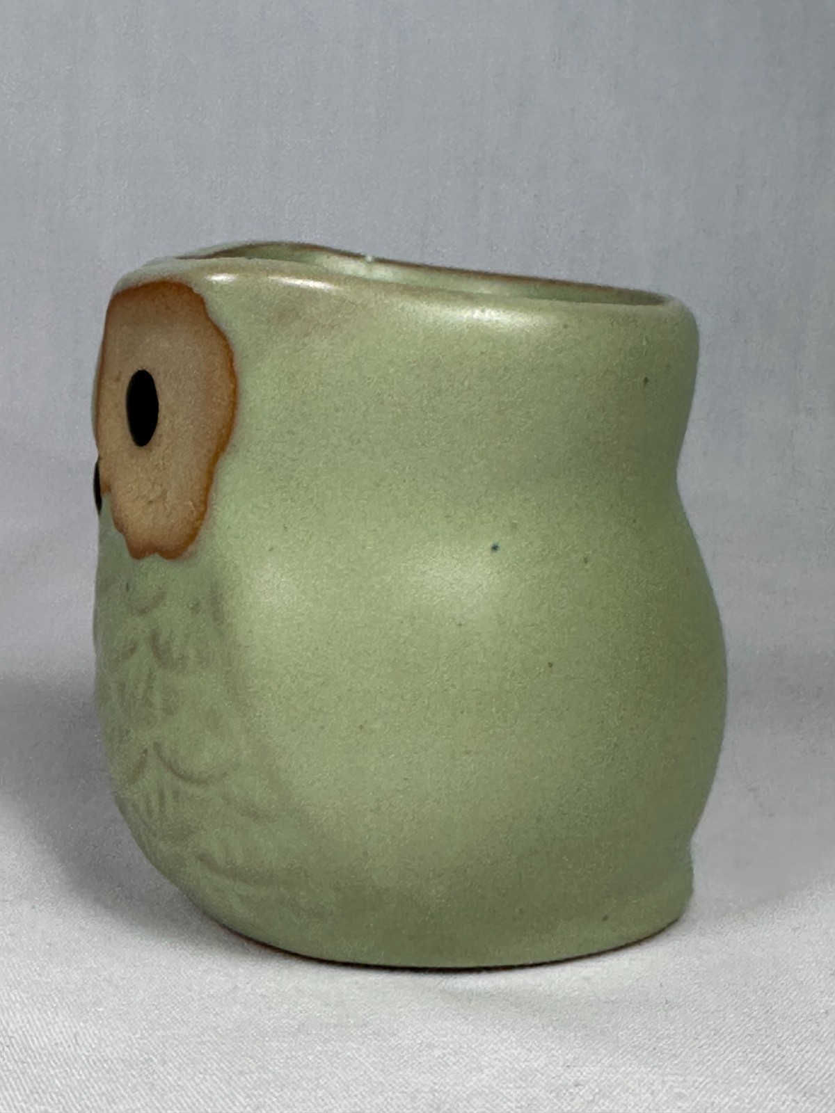 Small Owl Ceramic Vase Light Moss Green