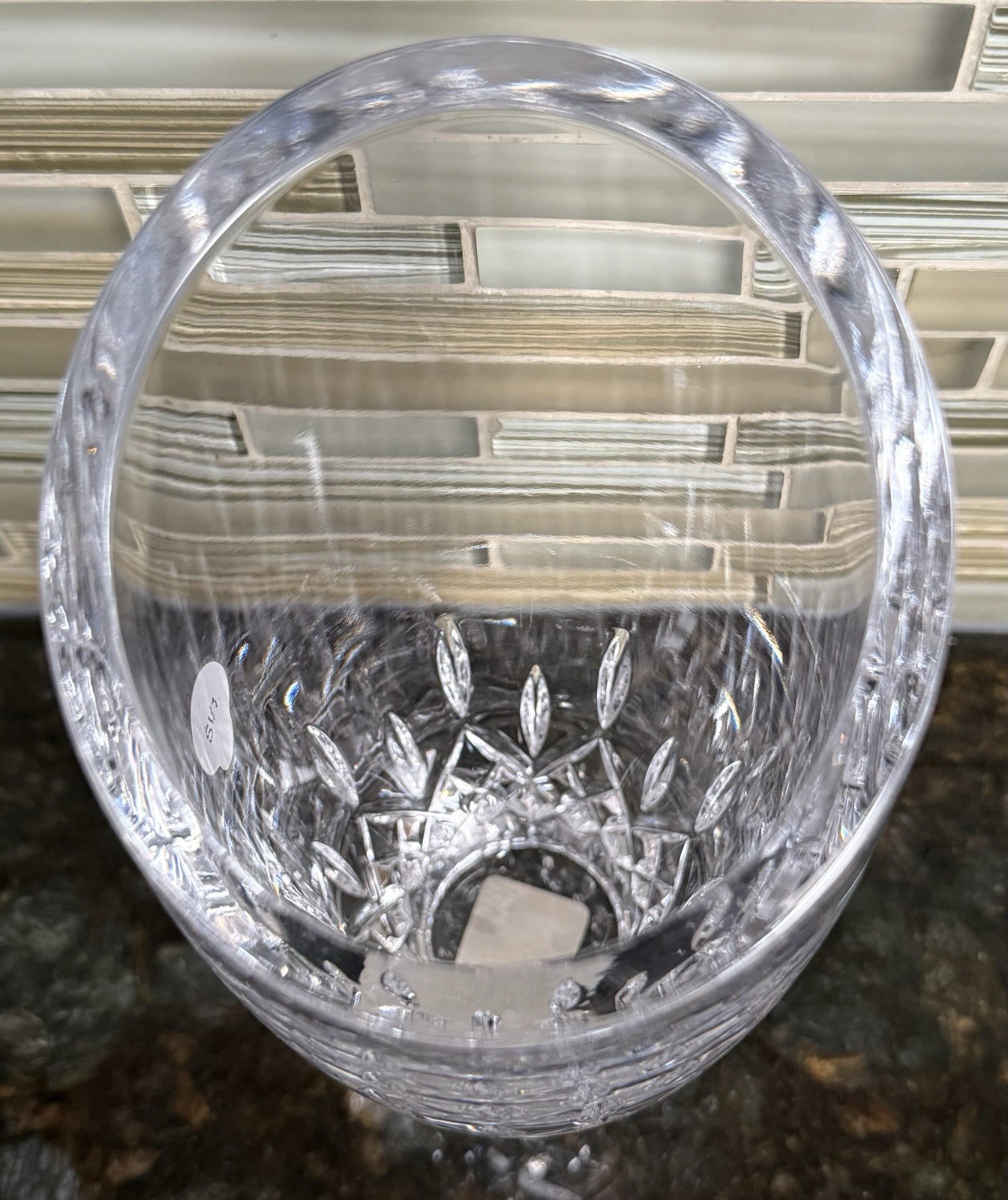 Vintage Waterford Crystal LISMORE ESSENCE 7.5” Angular Vase.