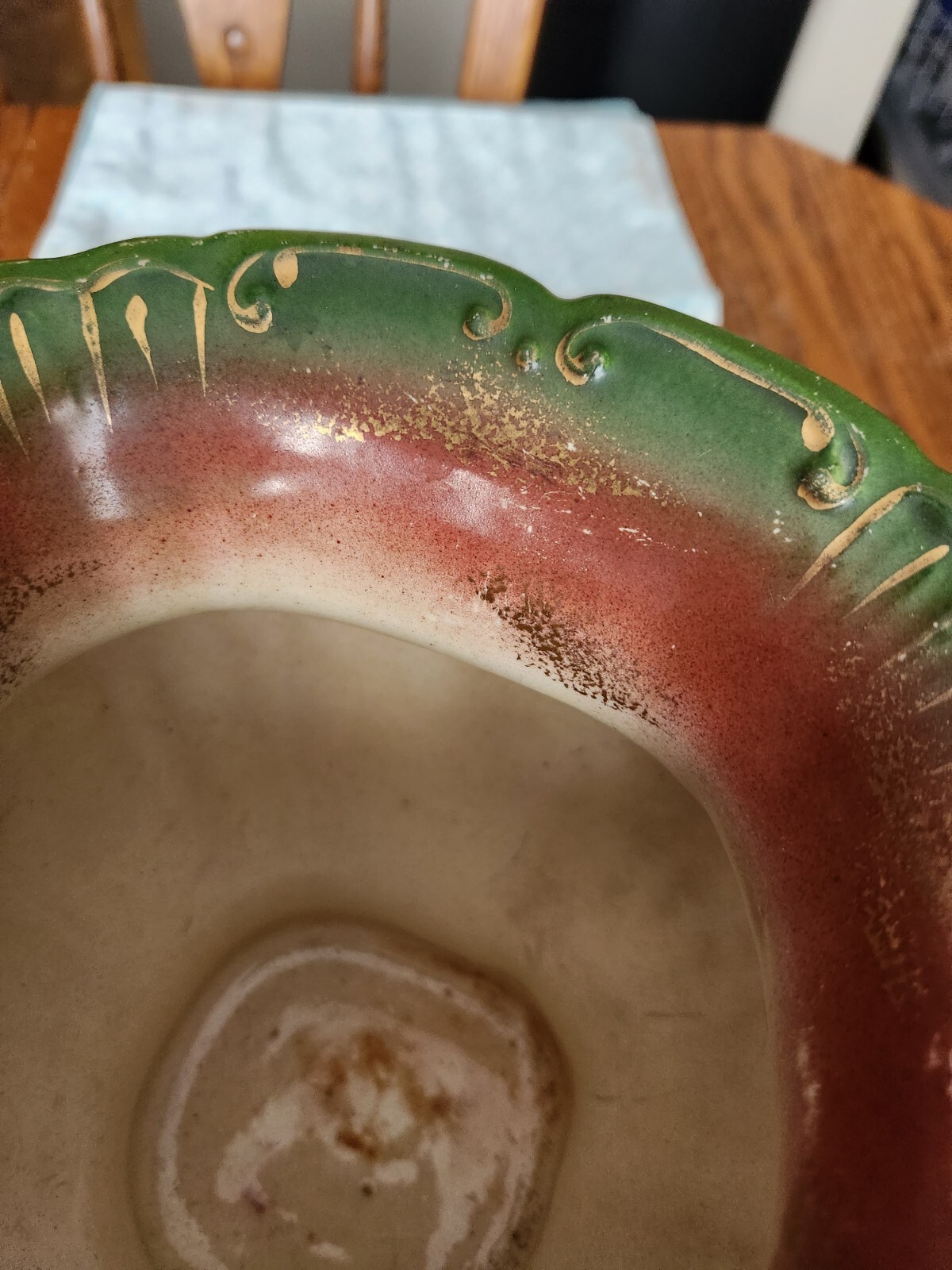 Antique Ceramic Pottery Haynes Baltimore Jardinière rust with Green Man – EUC
