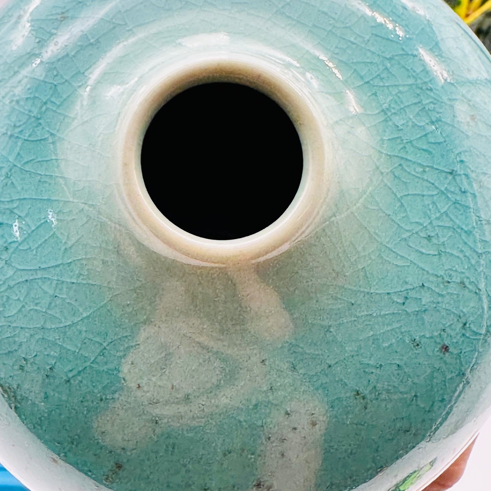 Ben Owen III Studio North Carolina Pottery Turquoise Crystalline Vase 2013
