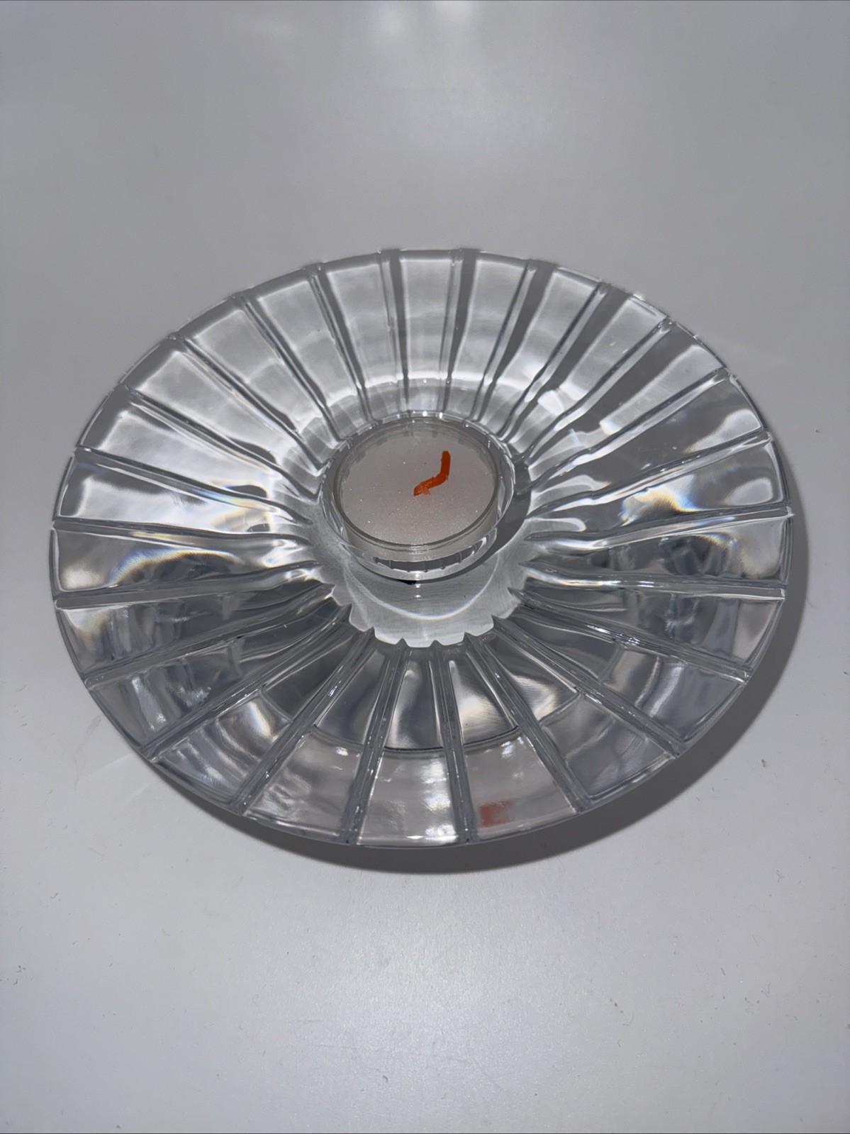 Mikasa Slovenia Radiant XY051/610 Glass Votive/Tealight Candle Holder 7” Hvy NOB