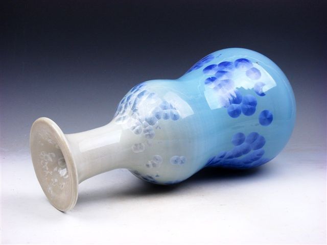 10.75 Inches Chinese Crystalline Glazed Heavy Porcelain Gourd Vase #06061707