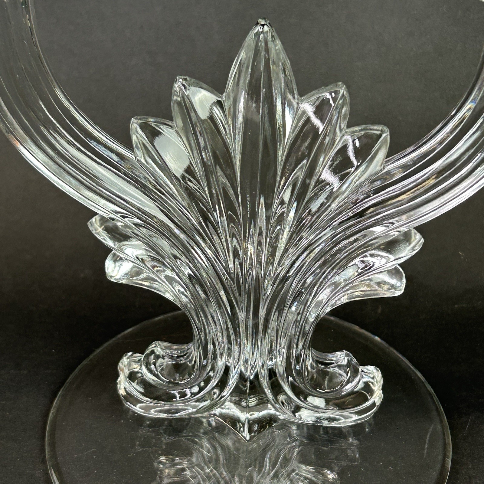 Set of 2 Vintage Fostoria Clear Glass Double Candlestick, BAROQUE- Beautiful