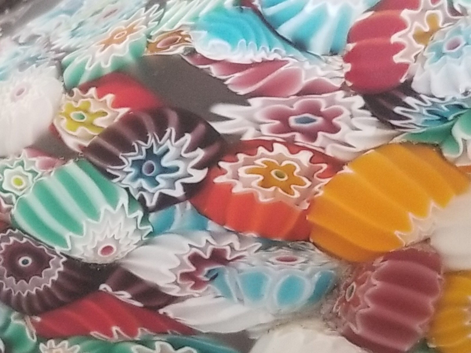 Murano Venetian Glass Millefiori Paperweight Murrines Matte Finish 3 1/4″ Toso?