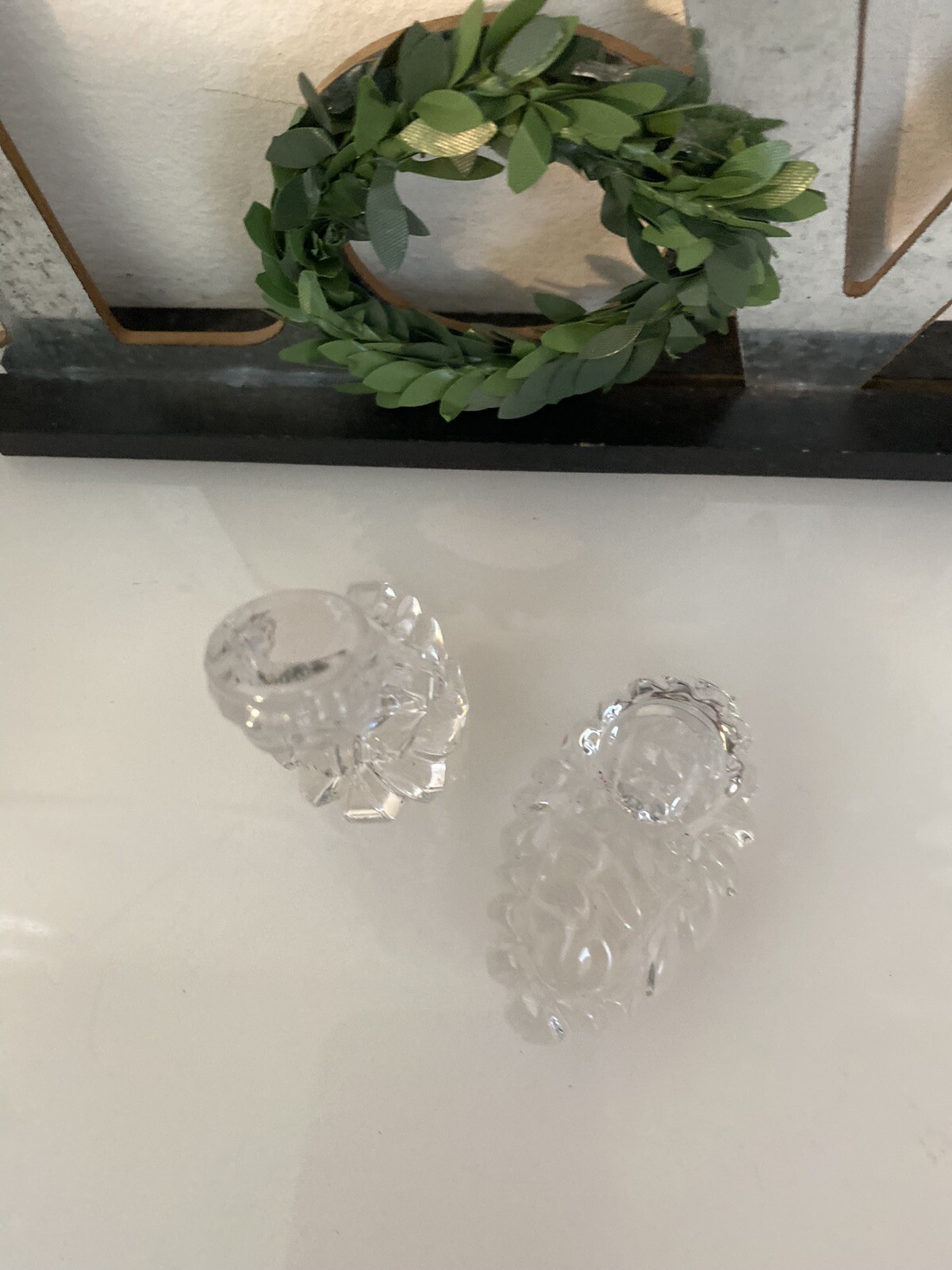 Waterford Marquis Nativity Mary & Baby Jesus Figurines Lead Crystal 2PC Set Vtg