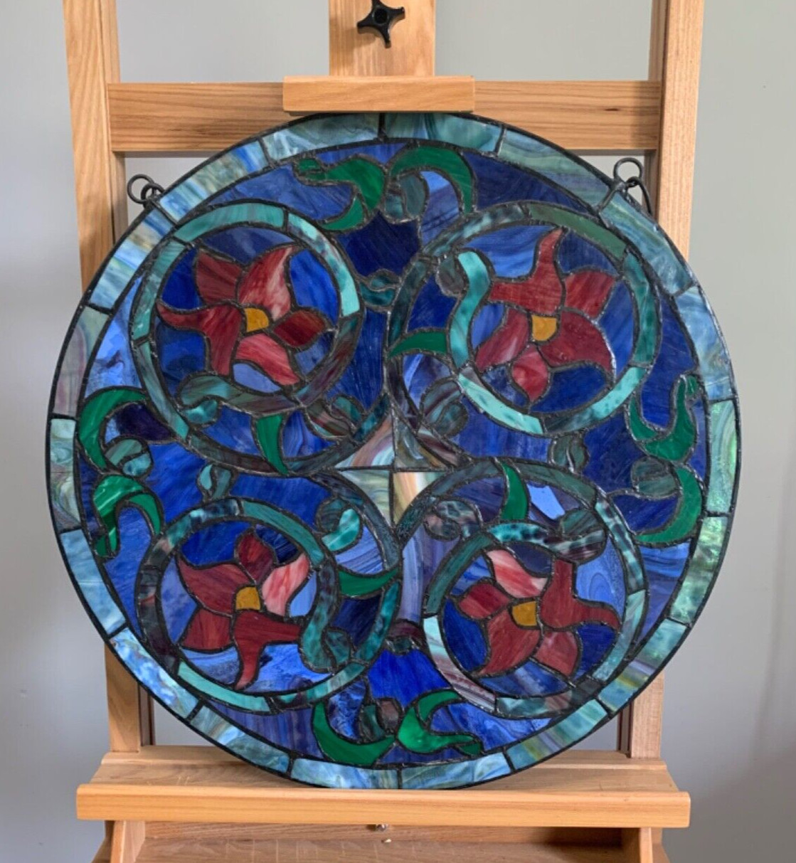 Window Panel Stained Art Glass 20″ Round Tiffany Style