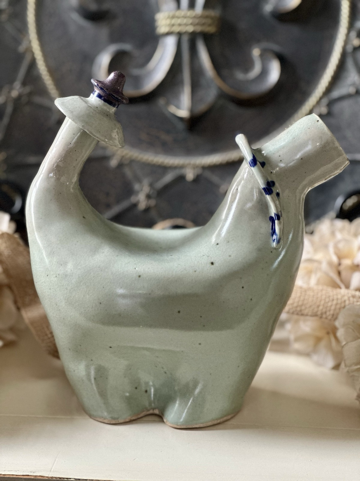 VTG Handmade Artist Signed Studio Pottery Art Stylized Animal Figurine Vessel
