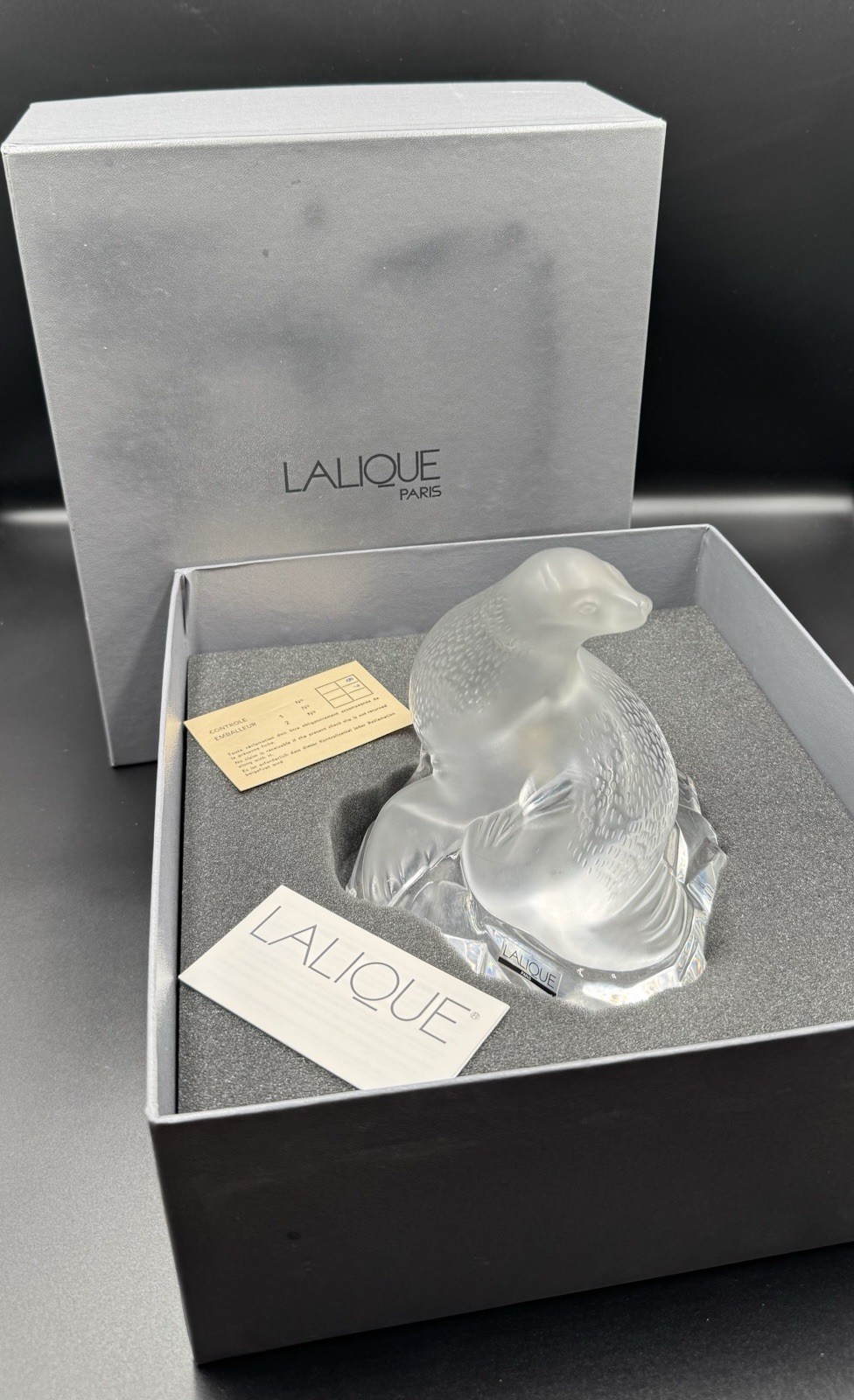 Lalique France “Ooglit the Sea Lion” 1992 Collection Seal Figure #11744 (As-Is)