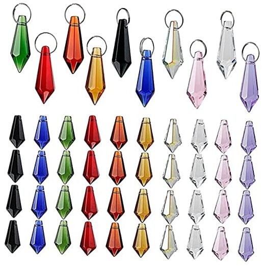 50pcs 38mm Suncatcher Crystal Icicle Pendant Sun Catchers Chandelier Prisms