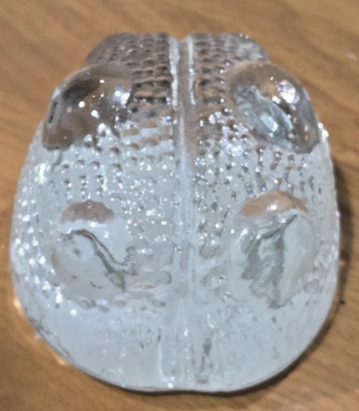 Artistic 3-inch wide Clear Paperweight, Ladybug