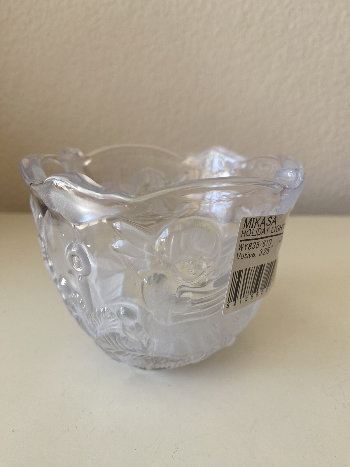 Mikasa Holiday Lights Votive Tea Light Candle Holder Angels Christmas Japan