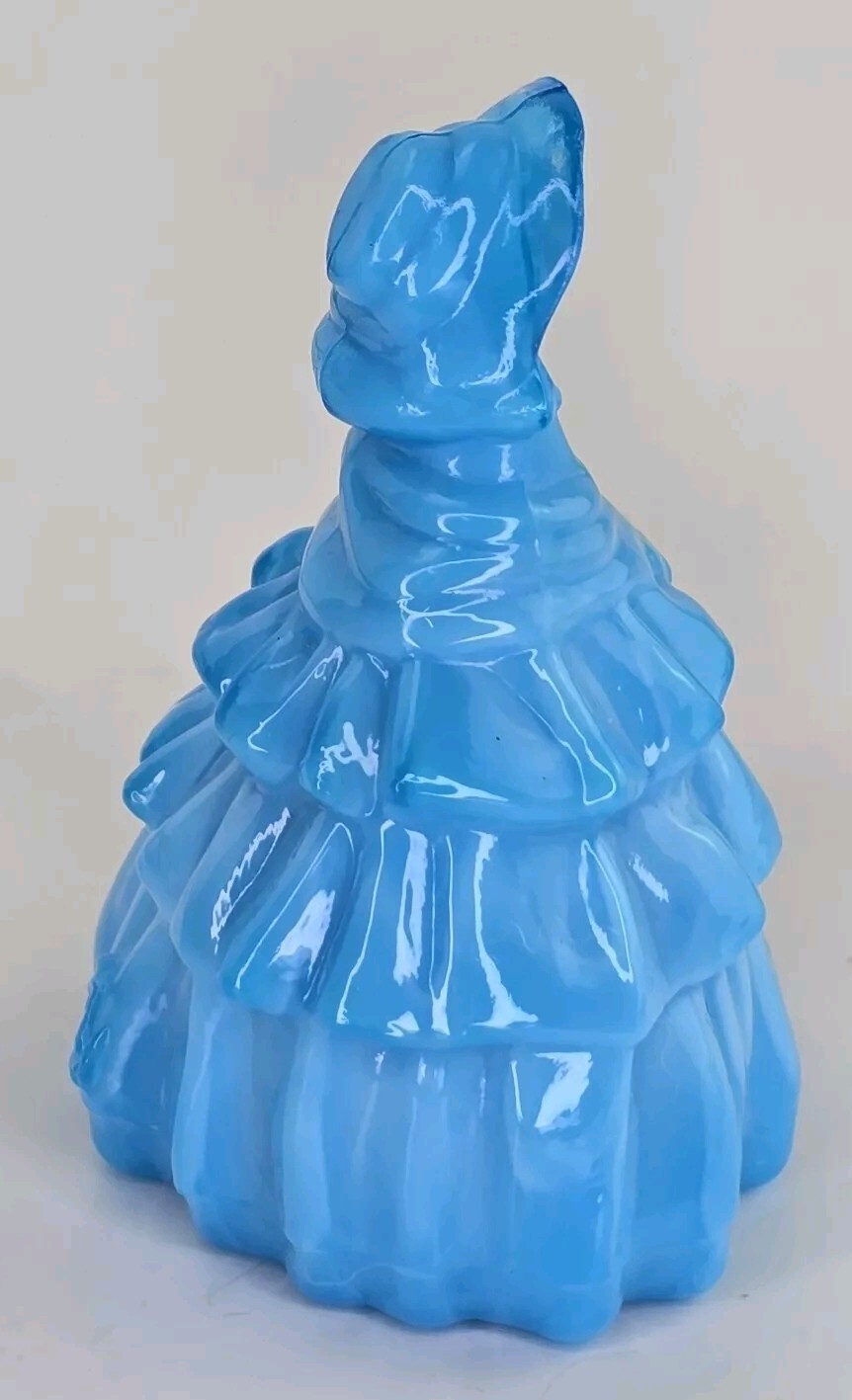 Boyd Art Glass Nancy Miniature Doll Girl Lady Capri Blue Dress Victorian Decor