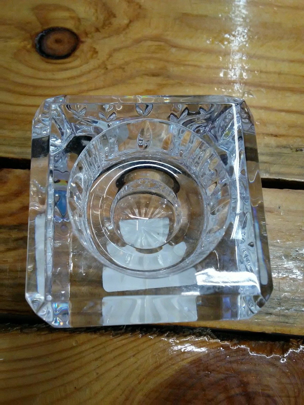 WATERFORD CRYSTAL LISMORE SQUARE CUBE TEA LIGHT VOTIVE & CANDLE STICK CANDLE HLD