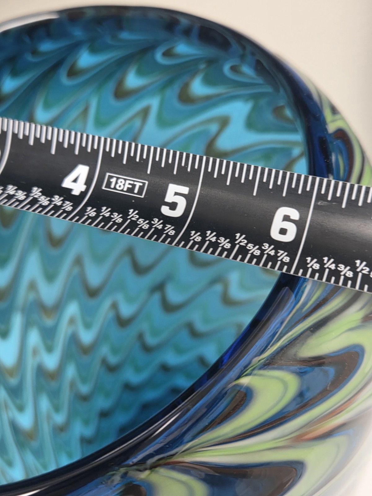 Design Guild Peacock Feather Art Glass Vase Large 11.5″ Thailand Amazing!