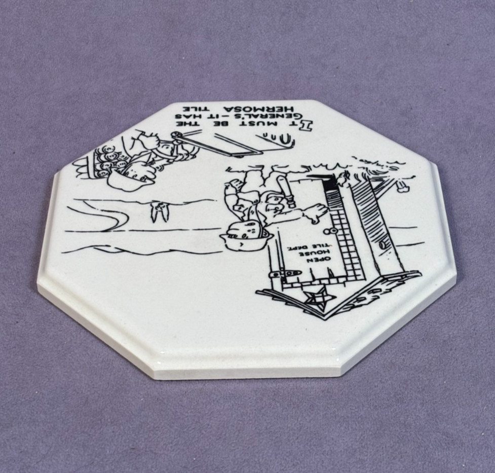 Gladding McBean CERAMIC TILE Vintage Army Comic HERMOSA Advertising Art Pottery