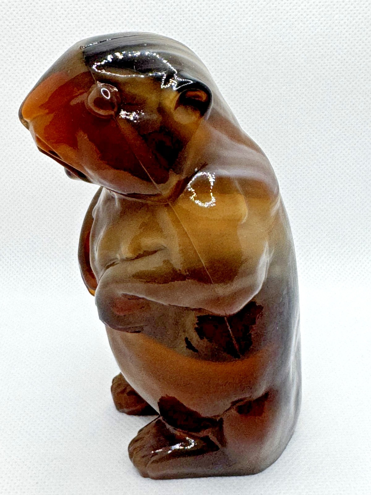 Imperial glass animal slag Brown/Carmel Beaver 4-1/2″T