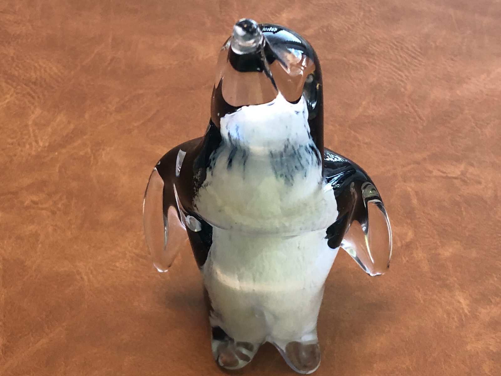 Glass Murano-Style Penquin Figurine 6”, 1 Lb, 6 oz.