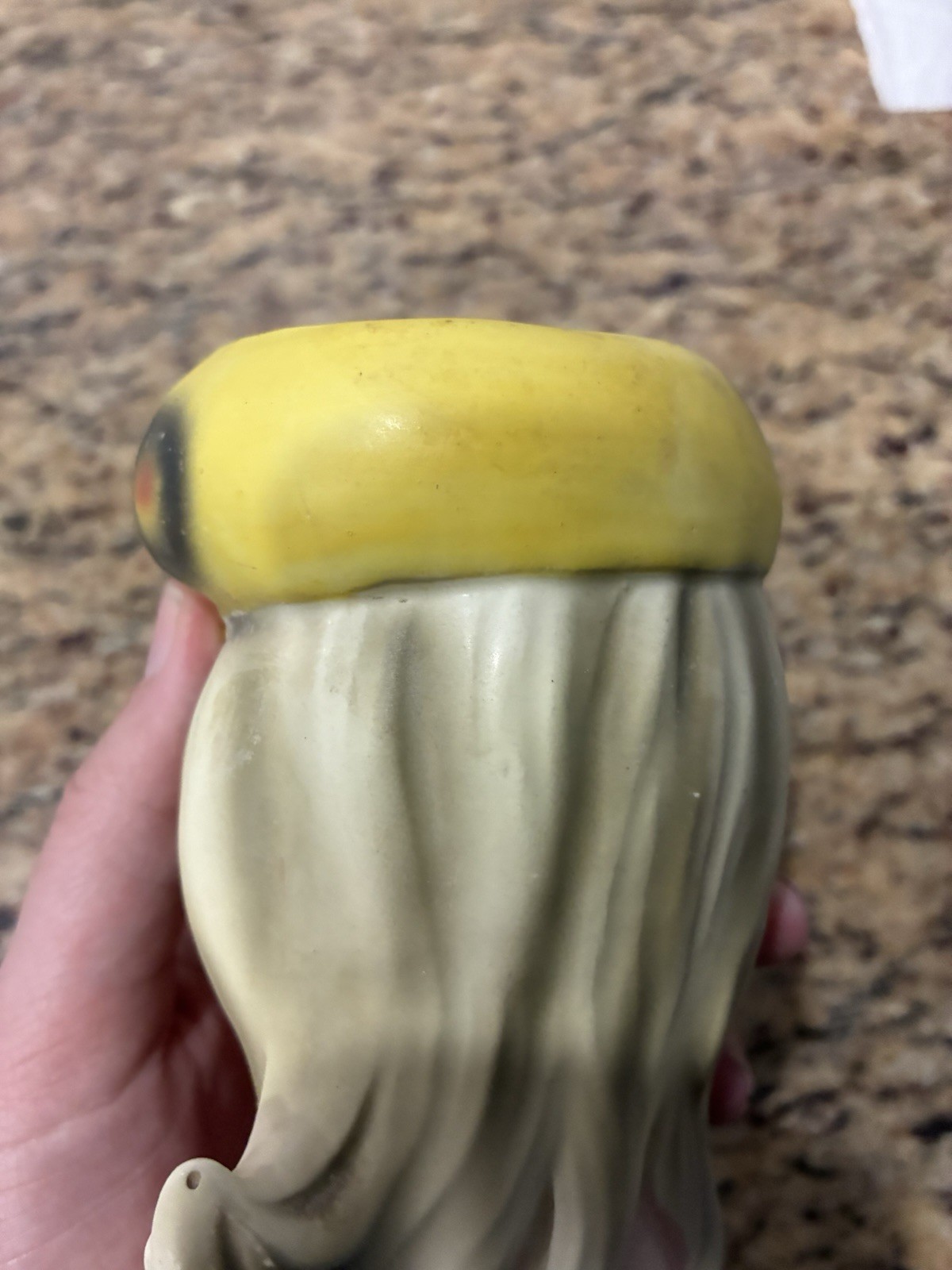 WEAR/SCUFFS – VINTAGE 5-3/8″ ENESCO LEOPARD HAT MOD WOMAN HEAD VASE HEADVASE