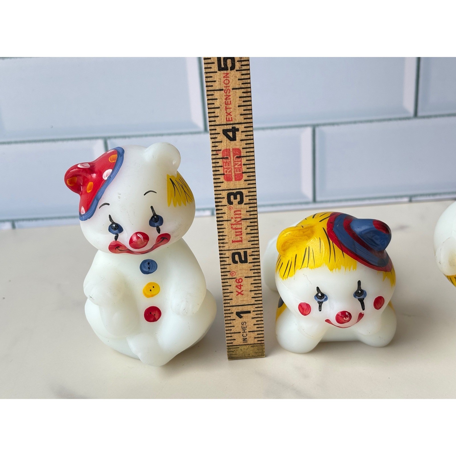 3 Pc Fenton Art Glass Centennial Countdown Celebration Clown Bear Figurines USA