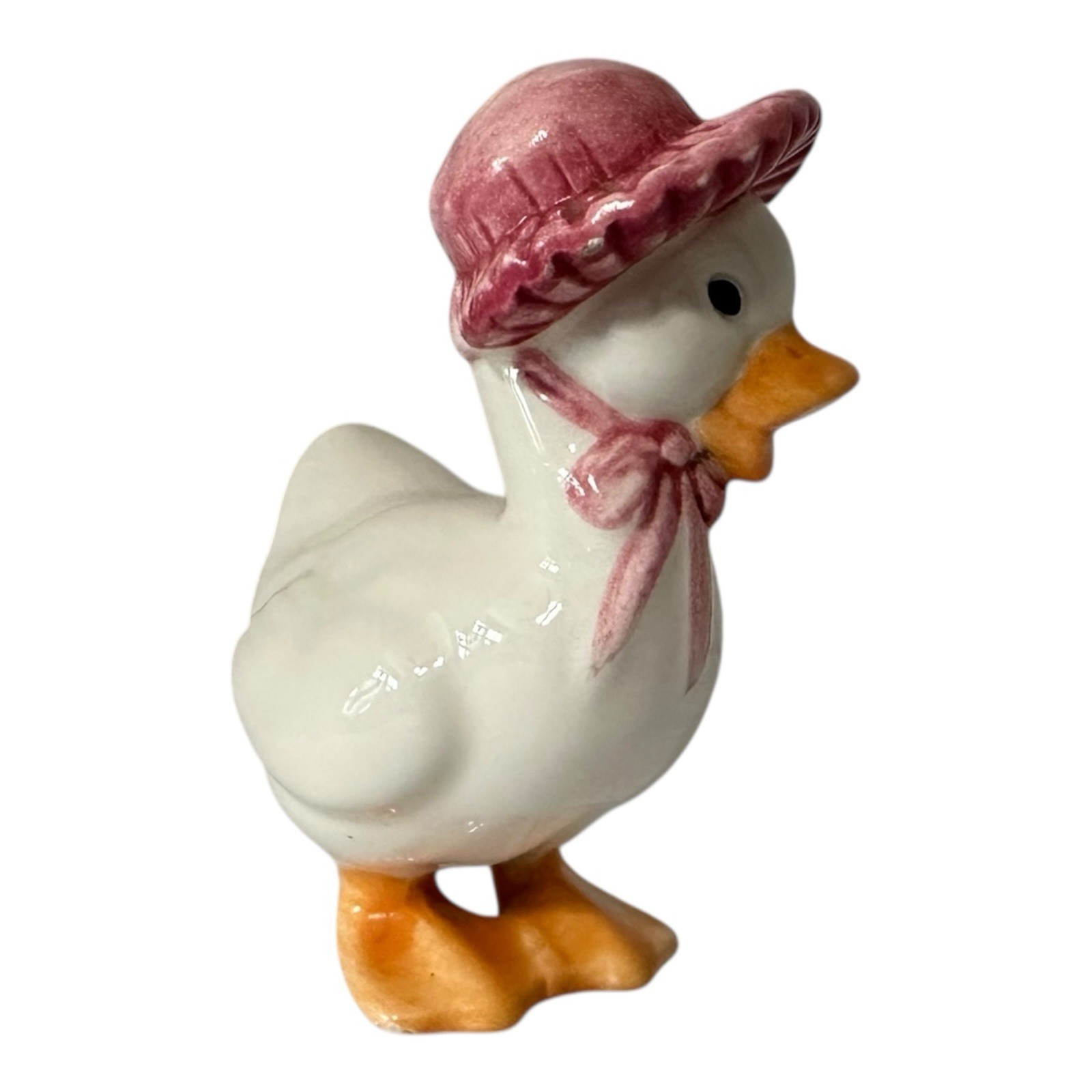 Lot Of 2 Vintage Enesco Duck Figurines Wearing Sun Hat Hand Painted 4”