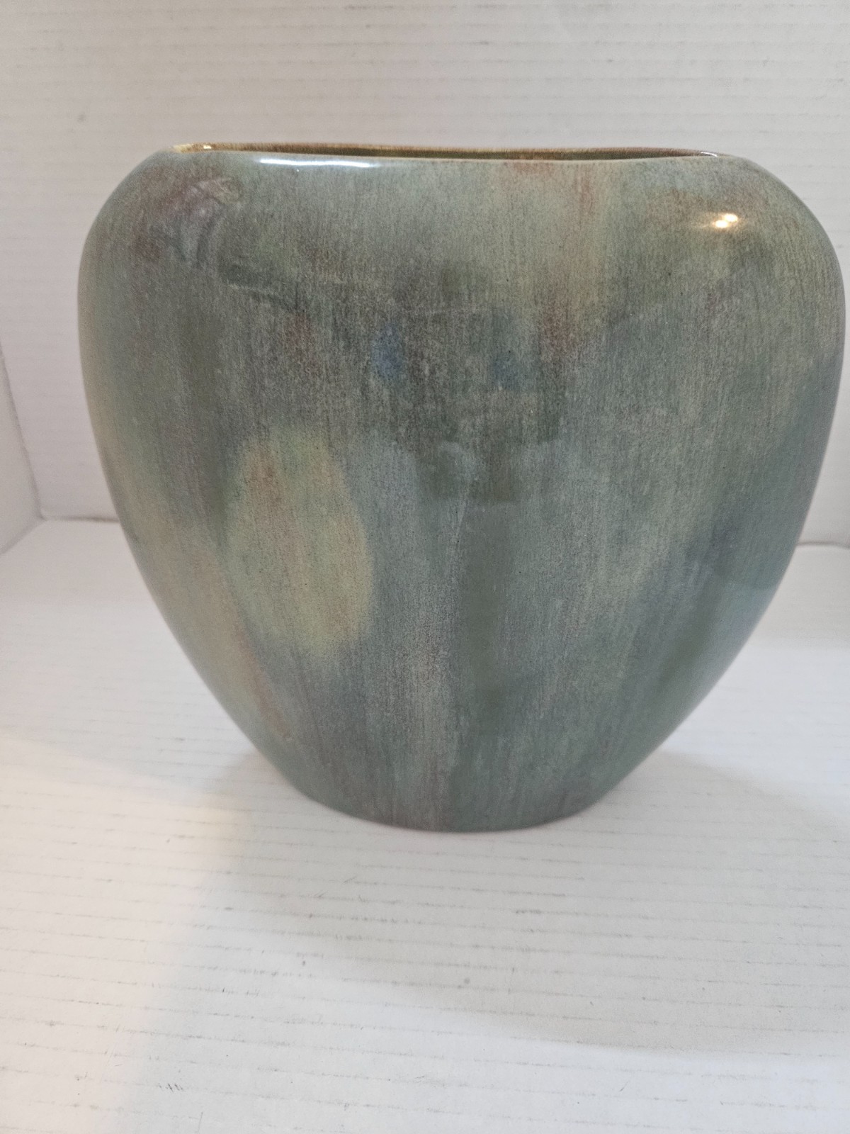 Green Native American Look Signed ‘Verna’ Pottery Vase EXCELLENT!!!