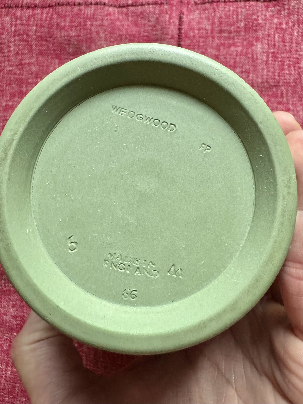 Wedgwood Green Jasperware Plant Pot Planter Classical Scenes – 4 1/2 In