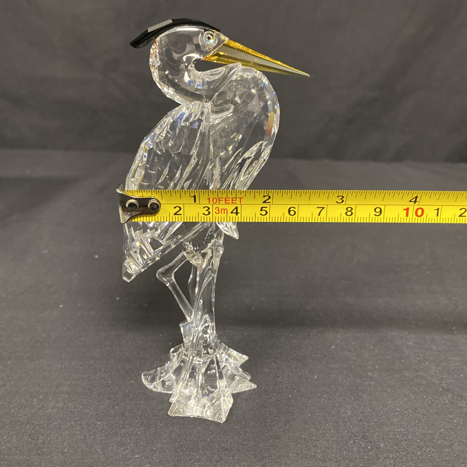 Swarovski Crystal Figurine 7670 NR 000 001 “SIL VER HERON” With Original Box