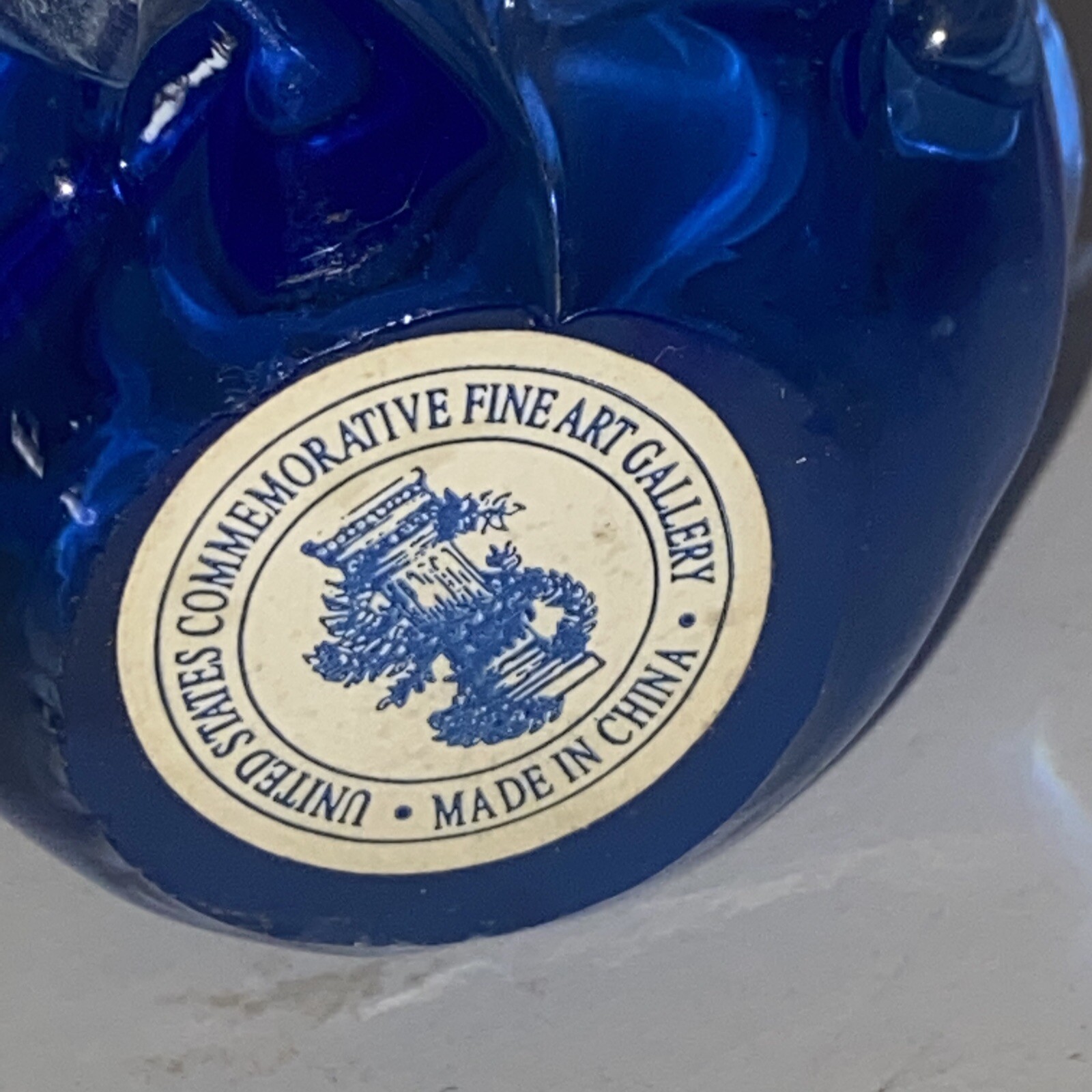 Blue Glass Koala Bear Figurine United States Commemorative Fine Art Gallery