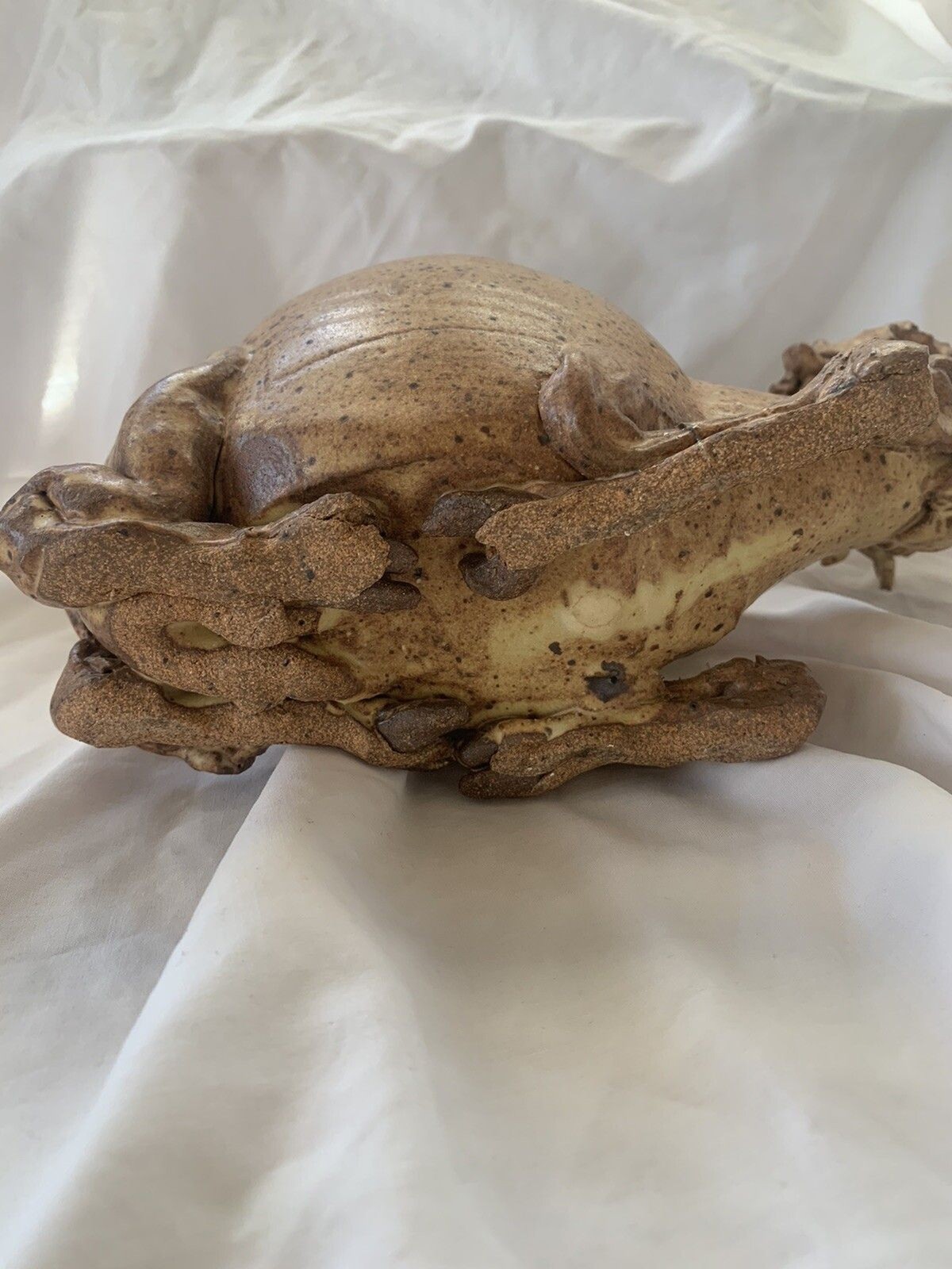 VTG Handmade Camel Sculpture Art Pottery Large Heavy Rustic Primitive 9.5”