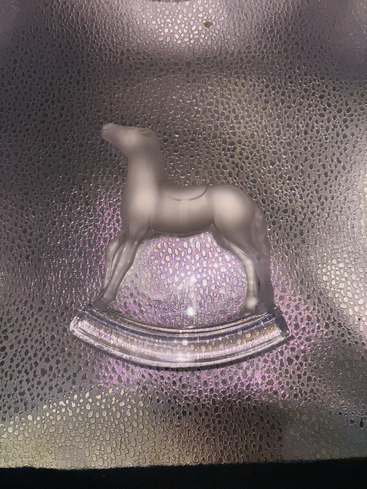 RARE Hoya Crystal Horse Figure frosted crystal Made in Japan