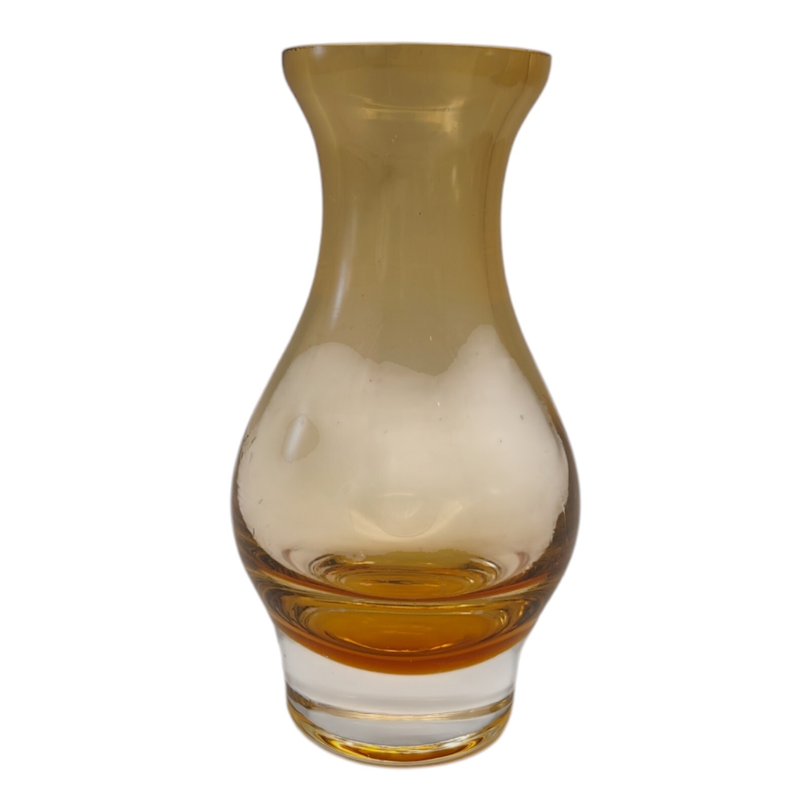KROSNO POLAND FOR CRATE And BARREL AMBER GLASS DIVA Bud VASE MADE IN POLAND