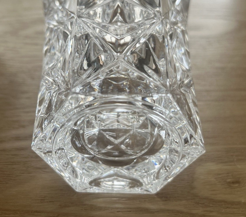 Crystal Vase Garanti Plus France 5.0″ Genuine Lead Crystal 24%pbo Star Pattern