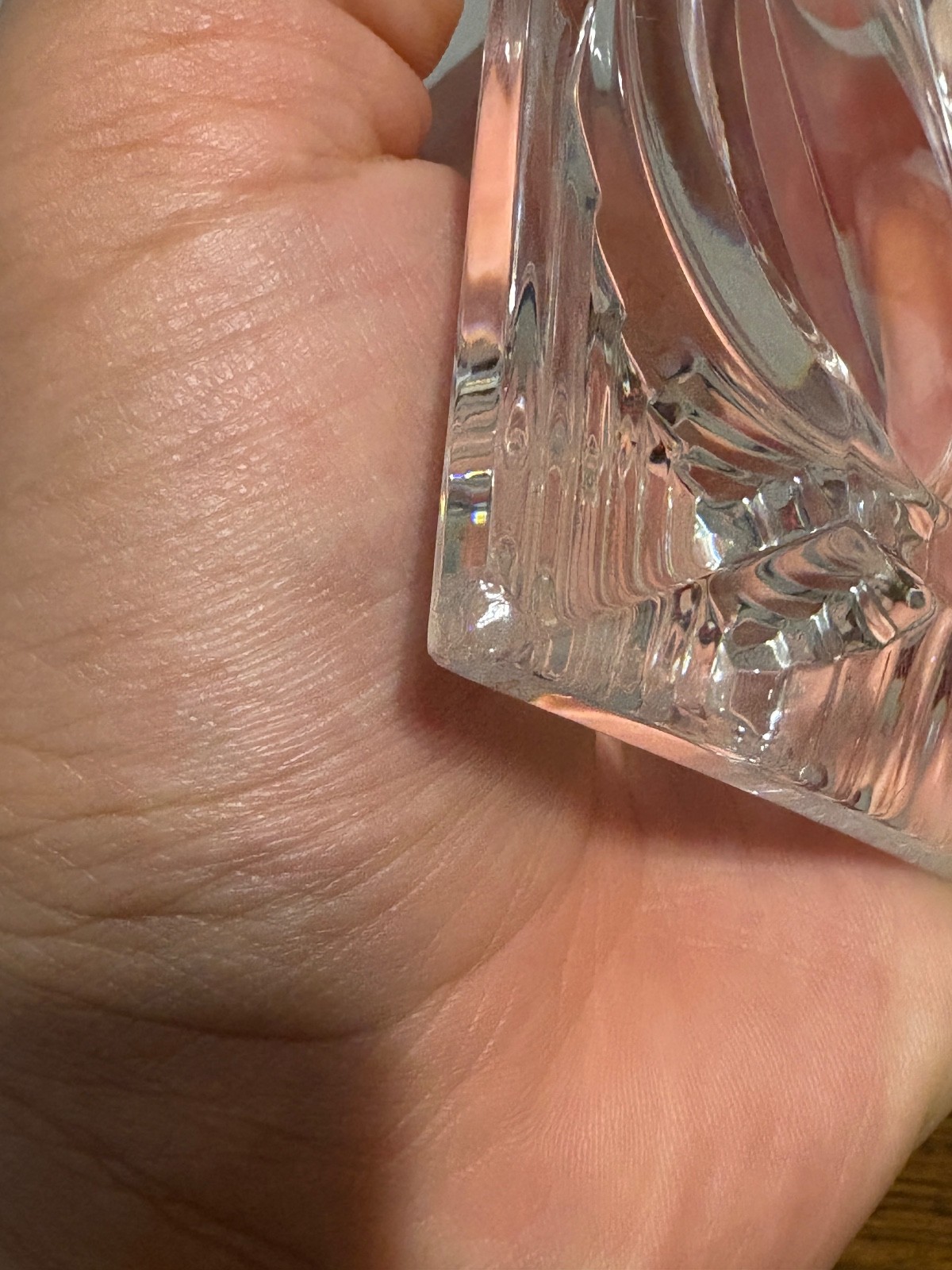 Baccarat Crystal 5 7/8″L Clear Magnifying Glass Paperweight Marked