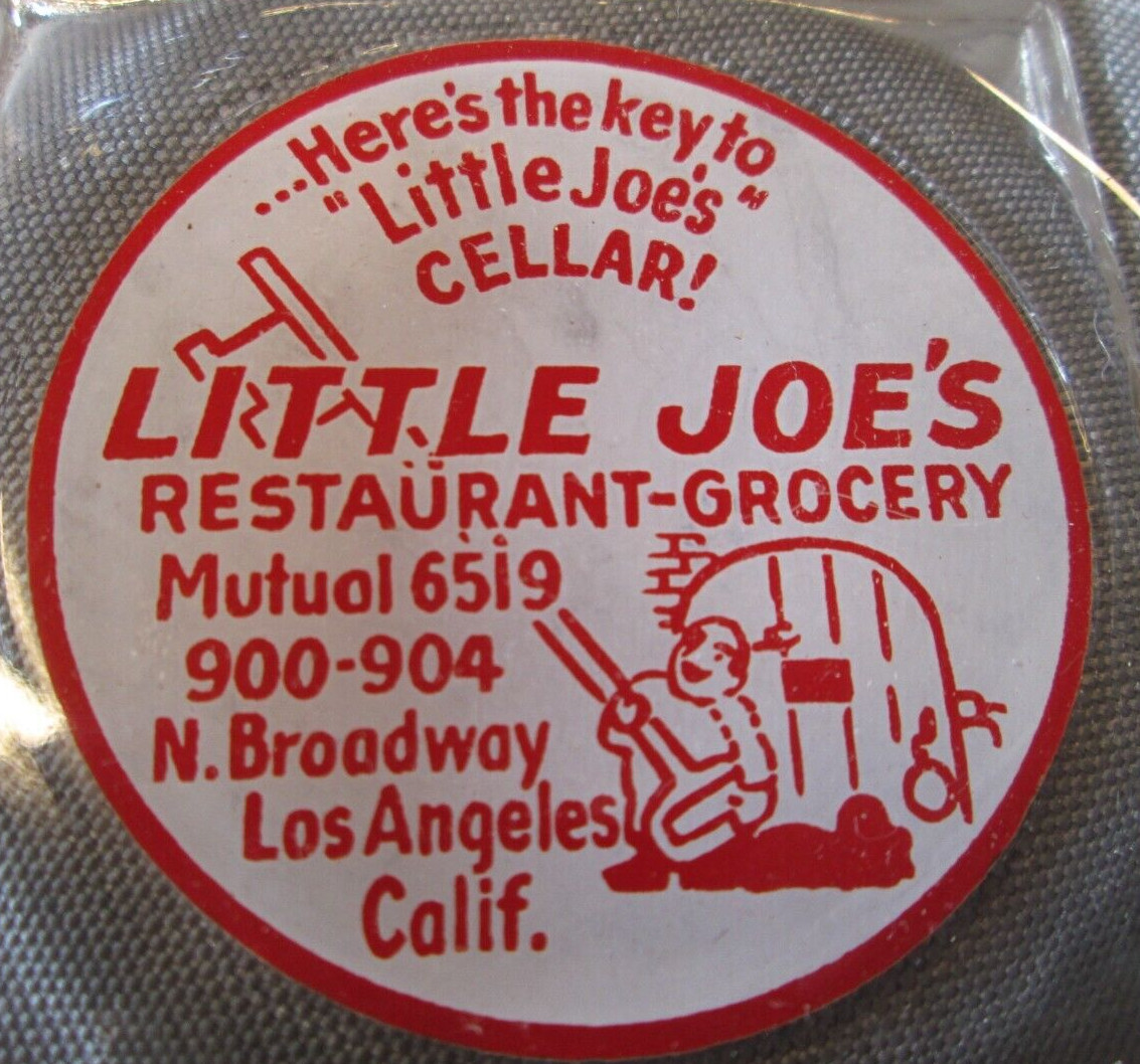 Vintage LITTLE JOE’S RESTAURANT GROCERY Ashtray Los Angeles California Glass Red