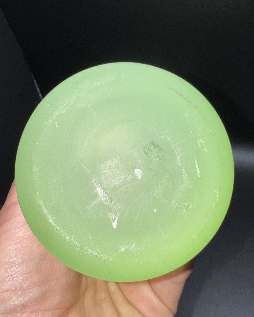 LSA Handblown Green Satin Glass Hourglass Vase 12” Modern Art Glass MCM