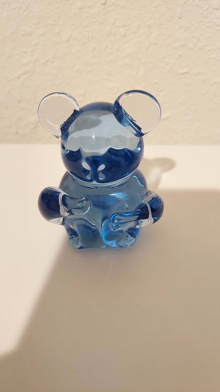 Blue Art Glass Bear Koala Figurine US Commemorative Fine Art Gallery READ