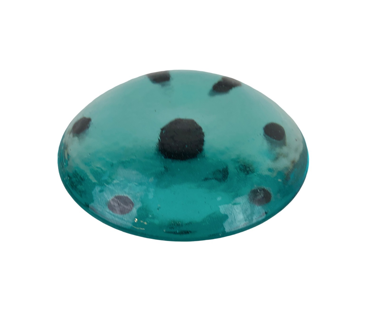 5″ Round Domed Aqua Blue Glass Blob Paperweight 1 Pound