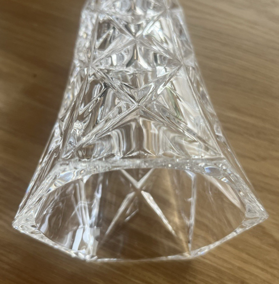 Crystal Vase Garanti Plus France 5.0″ Genuine Lead Crystal 24%pbo Star Pattern