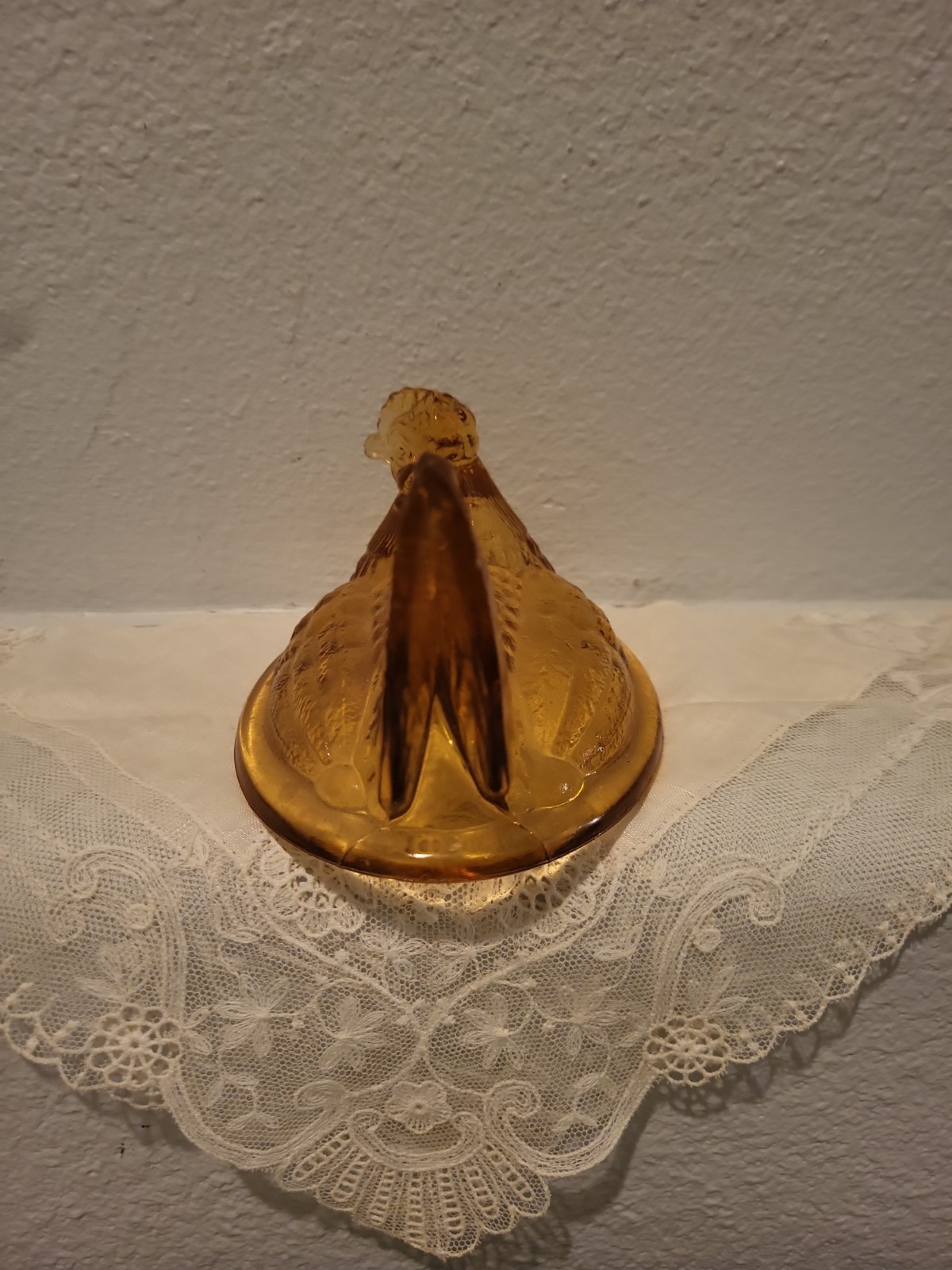 Vintage Amber Brown Westmoreland Glass Hen On Nest Top Only Replacement Piece 5′